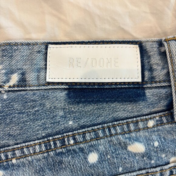 Re/Done Splash Denim 70's High Rise Shorts, Size 29 - Picture 7 of 7